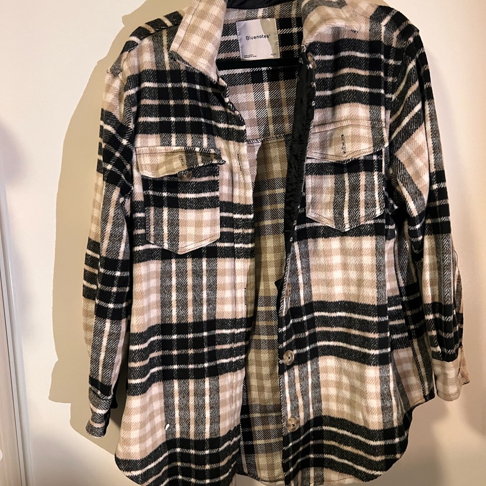 Bluenotes Checkered Shirt in Black and Cream